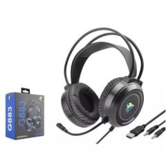 Hadron G883 — Oyuncu Kulaklığı, 3.5 mm (2×3.5 mm veya tek 3.5 mm TRRS) + USB bağlantı (ek ışık/güç için), siyah