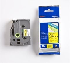 Brother TZE-651 24 mm Sarı Üzeri Siyah Laminasyonlu Etiket