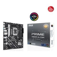 ASUS PRIME H810M-A-CSM Intel H810 LGA1851 DDR5 6400MHz (OC) HDMI DP Çift M.2 mATX Anakart