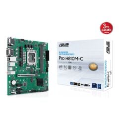 ASUS PRO H810M-C-CSM Intel H810 LGA1851 DDR5 6400MHz (OC) COM Port Çift M.2 mATX Anakart