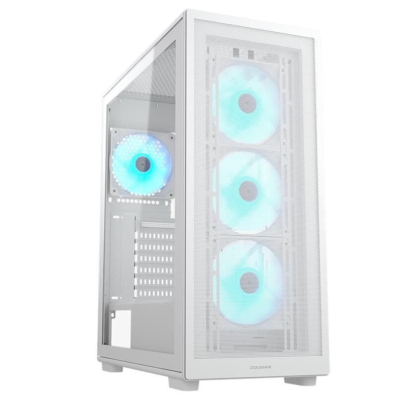 Cougar MX220 Beyaz Midi Tower Gaming Kasa 4x ARGB Fan USB 3.0 Type-C (PSU Yok)