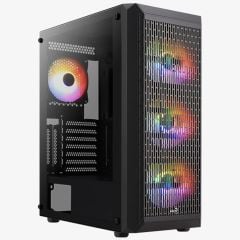 Aerocool AE BEAM 500 Beam 500W 4 x 12cm FRGB Fanlı Mini Tower Kasa
