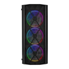 EVEREST BUMPY PSU Yok 4×120 mm ARGB Fanlı Tempered Camlı Black ATX/Micro‑ATX/Mini‑ITX Mid‑Tower Gaming Kasa – Siyah, 4 ARGB/Fan, 6 Adet Fan Yuvası, Asansörlü Fan Kontrol Tuşu, 5.3 kg, 24 Ay Garanti