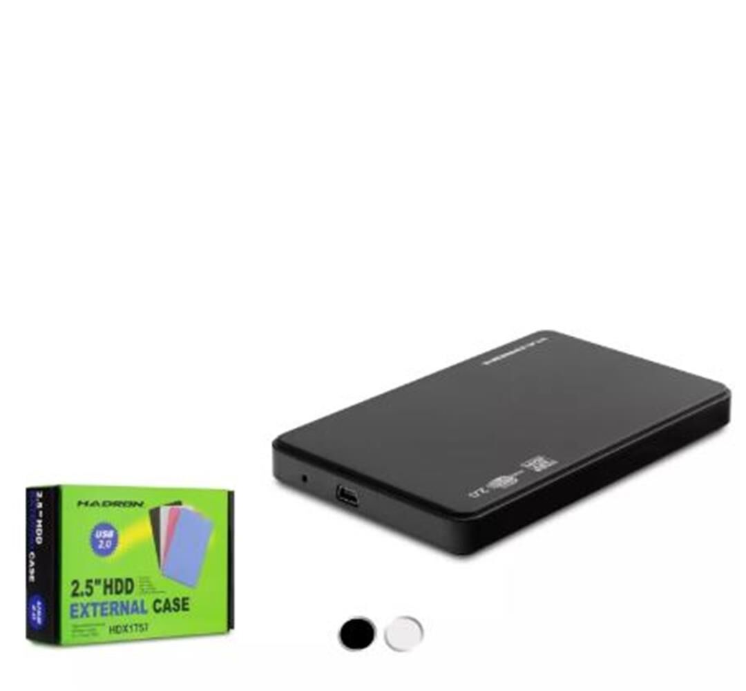 HADRON HDX1757 HDD KUTU USB 2.0 Plastik SATA 2.5″ HDD/SSD Uyumluluk Siyah‑Beyaz