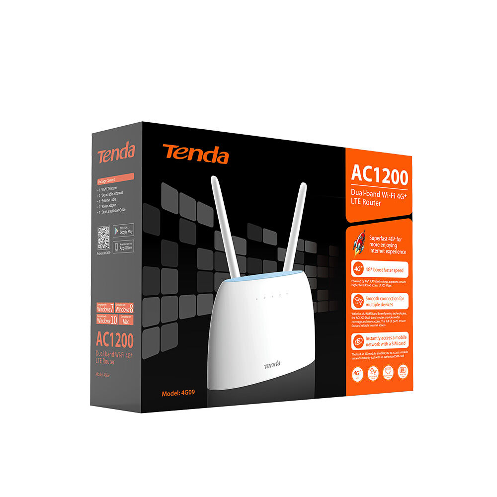 TENDA 4G09 2 Port AC1200 Dual-Band 4G+ LTE Wi-Fi Router