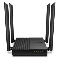 TP‑LINK Archer C64 AC1200 Dual‑Band 2.4 GHz/5 GHz 1200 Mbps 1×Gigabit WAN + 4×Gigabit LAN MU‑MIMO Beamforming EasyMesh Kablosuz Router Siyah