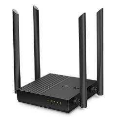 TP‑LINK Archer C64 AC1200 Dual‑Band 2.4 GHz/5 GHz 1200 Mbps 1×Gigabit WAN + 4×Gigabit LAN MU‑MIMO Beamforming EasyMesh Kablosuz Router Siyah