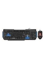 Hytech HYK-46 COMBO Siyah USB Mavi Detaylı Q Multimedia Gaming Klavye + Optik Mouse Set