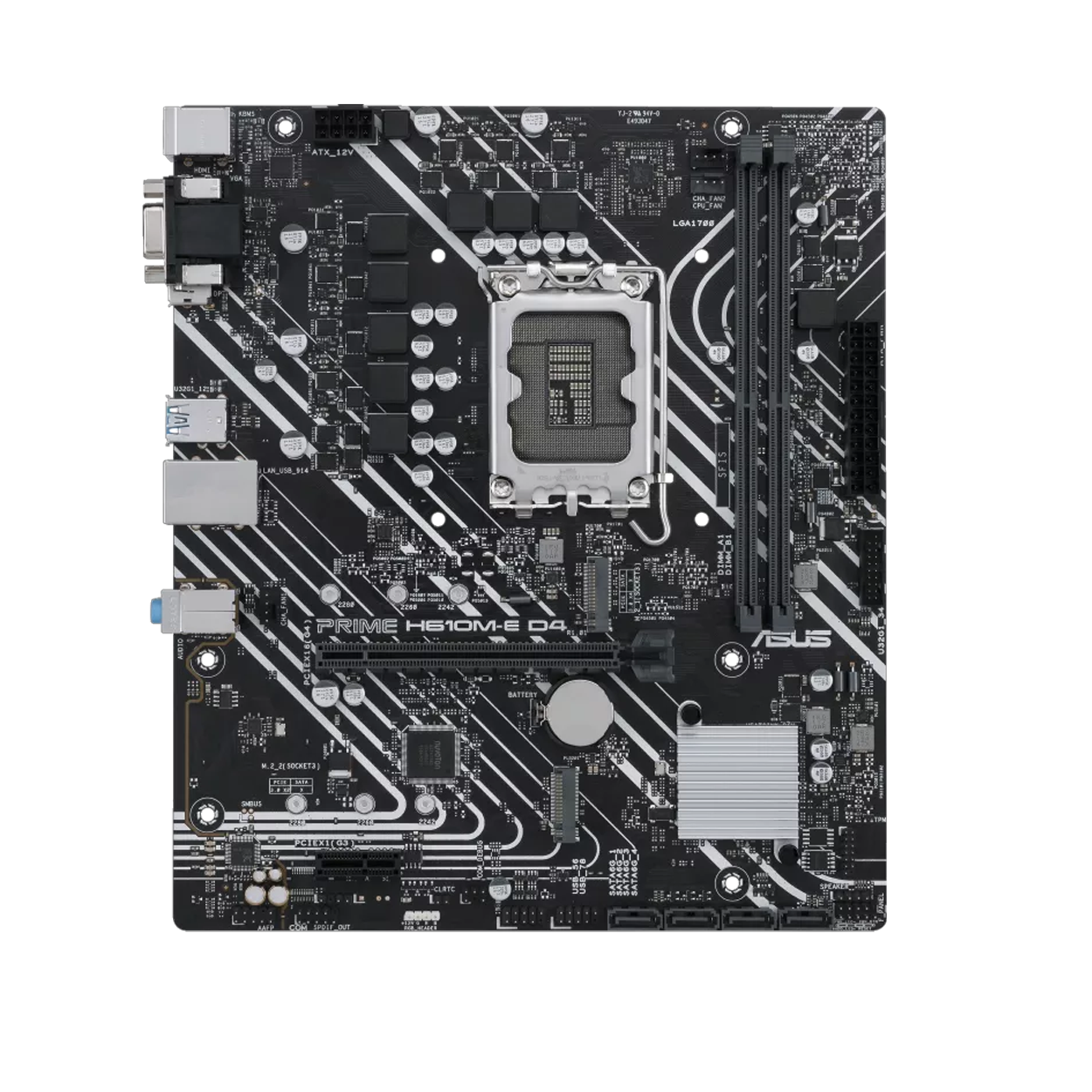 ASUS PRIME H610M-E D4-CSM H610 LGA1700 DDR4 3200 DP HDMI VGA 2xM2 USB3.2 MATX