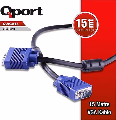 QPORT Q-VGA15 15 PİN VGA KABLO 15 MT