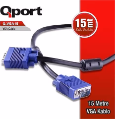 QPORT Q-VGA15 15 PİN VGA KABLO 15 MT