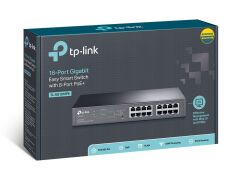 TP-LINK TL-SG1016PE 16 Port Gigabit 10/100/1000 Mbps Yönetilebilir PoE Switch, 16 Gigabit RJ45 Port, 802.3af/at PoE Desteği, Küçük ve Orta Ölçekli İşletmeler İçin