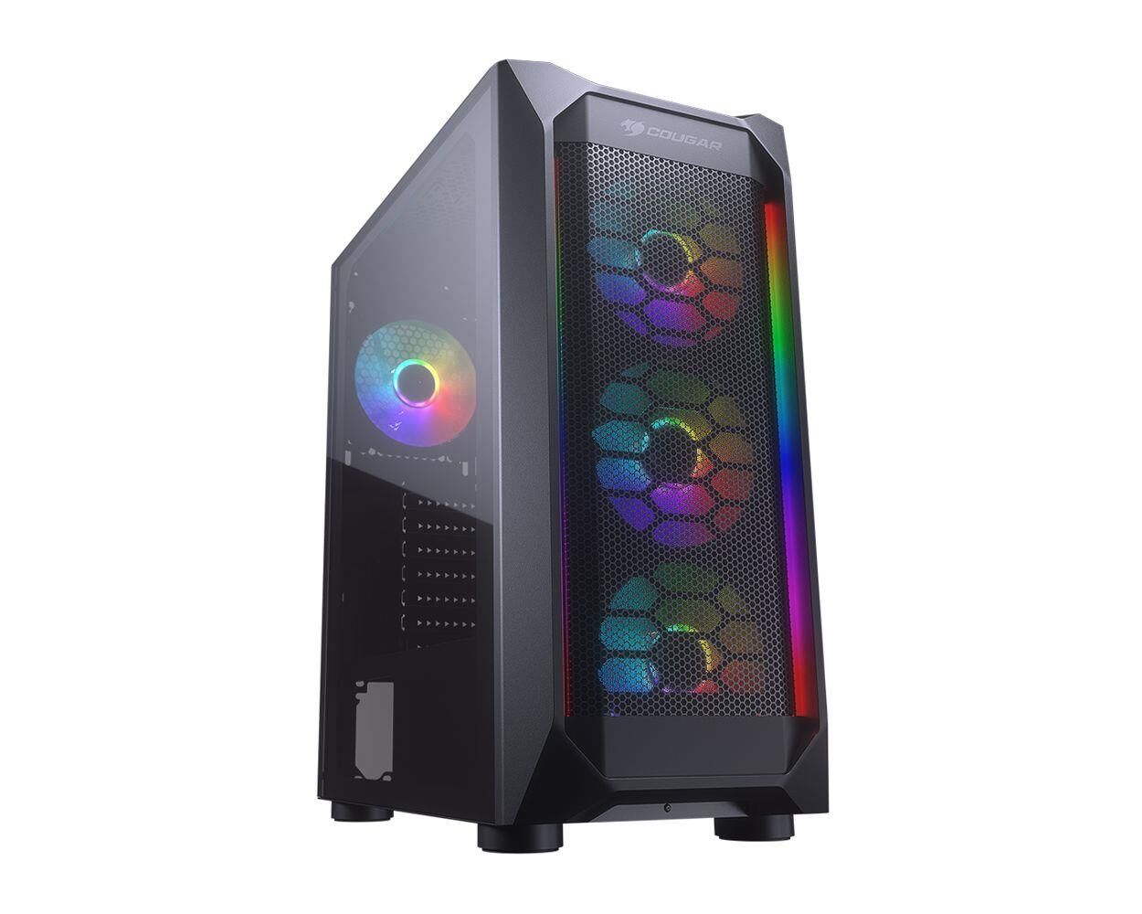 Cougar MX410 Mesh-G RGB 650W 80+ XTC650 Temperli Cam USB 3.0 Mesh Siyah ATX Mid-Tower Gaming Kasa