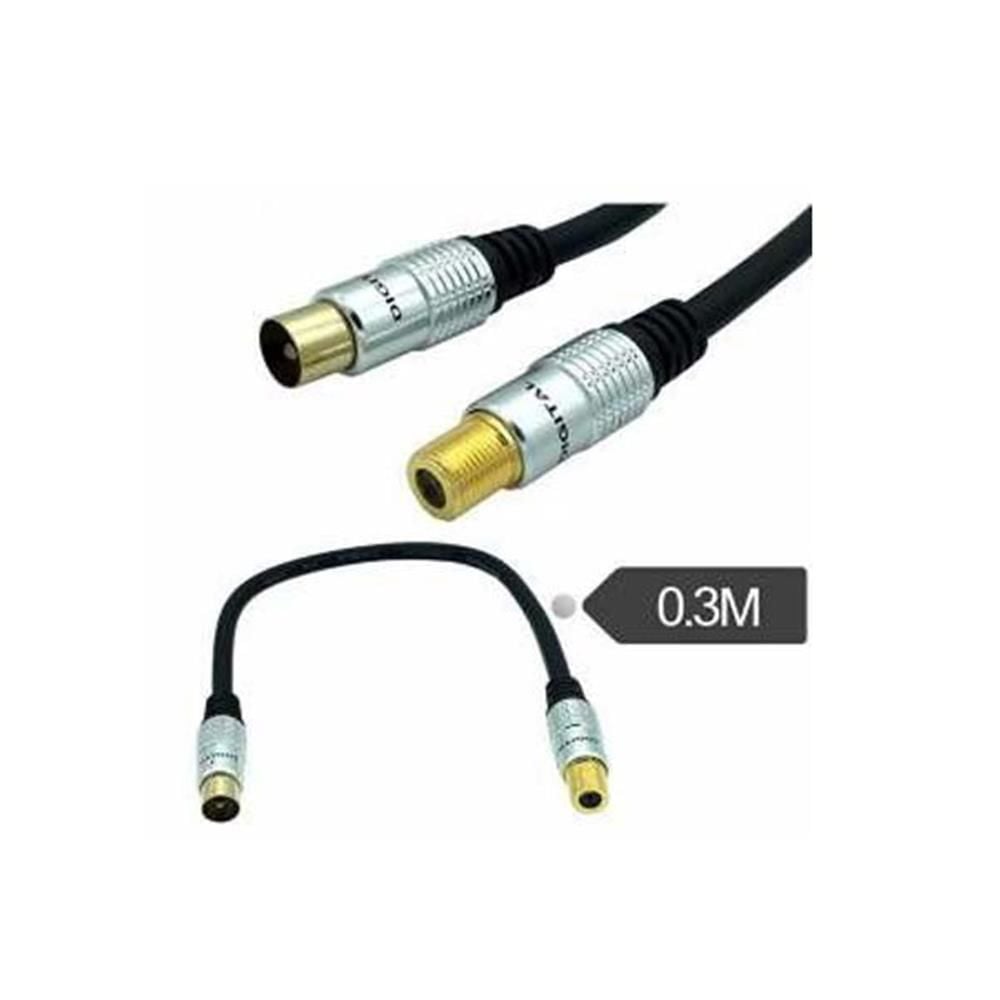 Hytech HY-P595 3m 9.5mm TV Erkek - TV Dişi Anten Kablosu