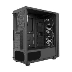 Frisby FC‑9320G 600W 80+ Bronze Sertifikalı 4×120 mm Dual-Ring RGB Fan Kumandalı Midi Tower ATX Gaming Oyuncu Kasa Siyah