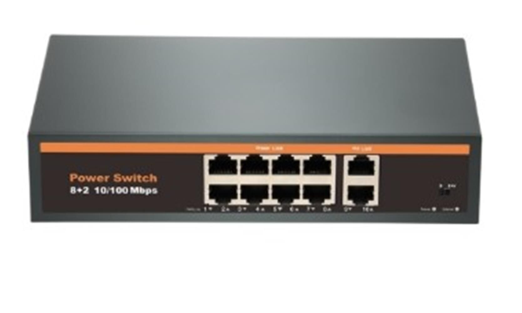 Nova NVC-INTSF0820FB2L 10-Port (8+2) 24V Passive PoE Intercom Switch