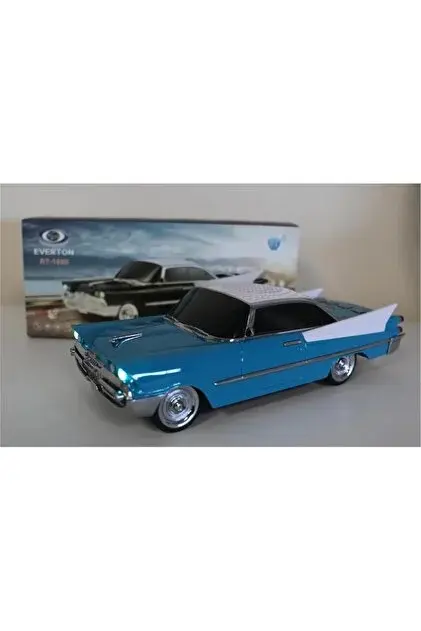 EVERTON RT-1955 Lacivert Arabalı  Bluetooth Fm-Usb-Tf-Aux Şarjlı Nostaljik Radyo