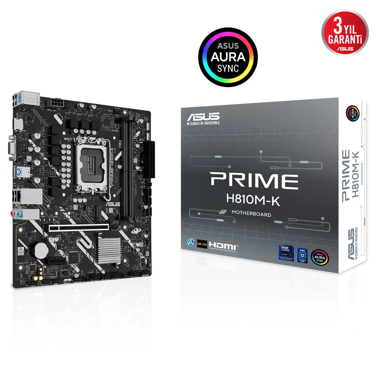 Asus PRIME H810M-K Intel Soket LGA 1851 DDR5 6400MHz(OC) M.2 mATX Anakart