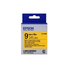 Epson LK-3YBW Güçlü Yapışkanlı Sarı Üzeri Siyah 9mm x 9 Metre Etiket