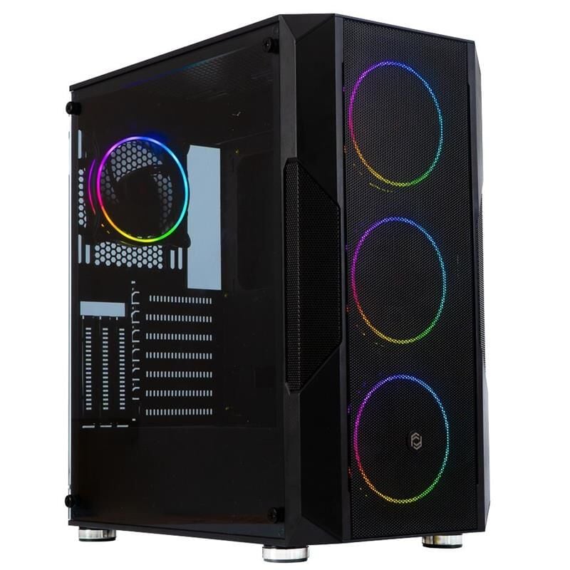 FRISBY FC-9435G 750W 80+ Bronze Sertifikalı Güç Kaynağı 4x120mm Double Slim Ring RGB Fan USB 3.0 Siyah Gaming Bilgisayar Kasası