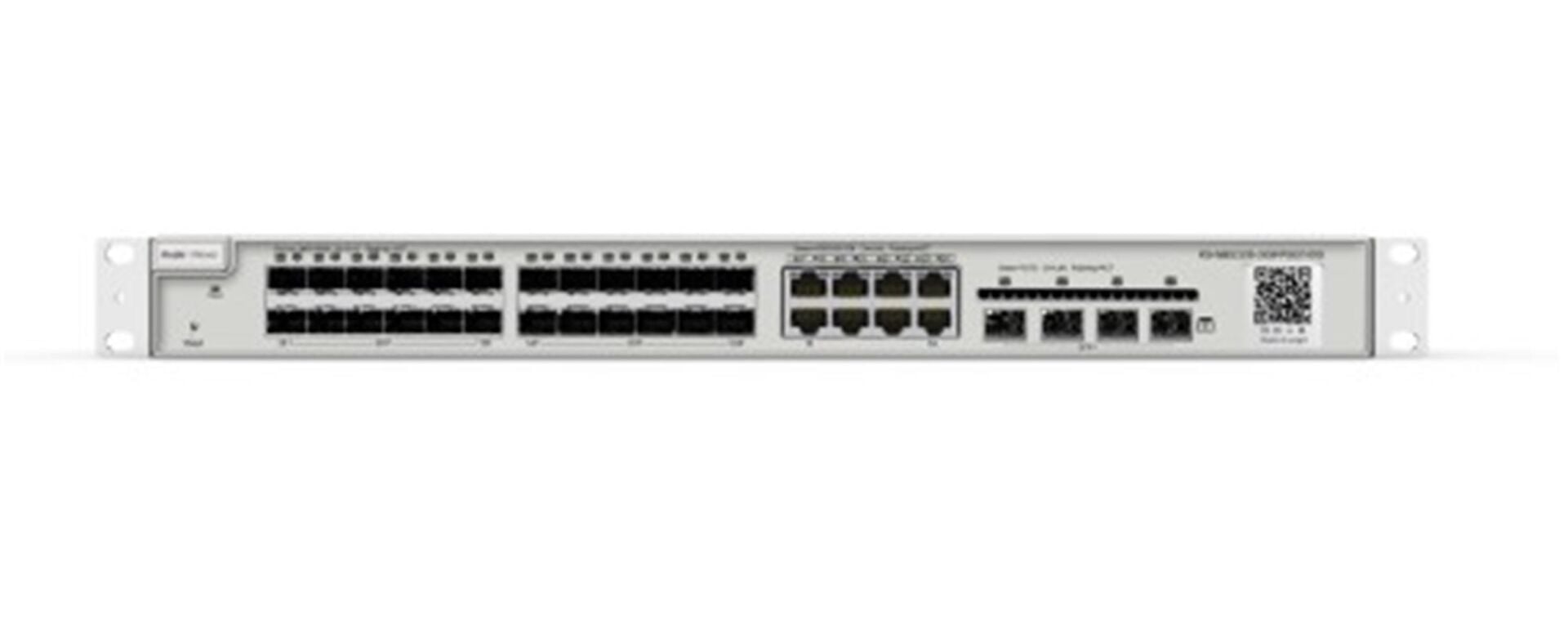 Ruijie Reyee RG-NBS3200-24SFP-8GT4XS 24 Port Gigabit SFP + 8 Port Gigabit RJ45 + 4 Port 10G SFP+ Layer 2 Yönetilebilir (Managed) Switch, L2 Yönetim, VLAN, QoS, LACP, STP/RSTP/MSTP, 128 Gbps Switching Capacity, Kurumsal Ağ Switch