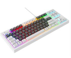 Everest KB-98 SILENT TKL Gri/Mavi/Beyaz Rainbow Aydınlatmalı Sessiz Q Membrane Klavye