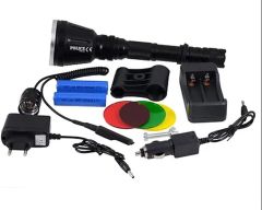 Police PS-93 XML-T6 Led Tüfek Aparatlı Şarj Edilebilir El Feneri (3 Renkli Filtreli)