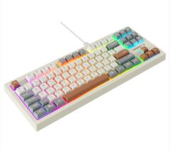 Everest KB-98 SILENT TKL Gri / Gri Mavi / Kahve Q Membrane Rainbow LED Kablolu Sessiz Oyuncu Klavyesi