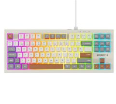 Everest KB-98 SILENT TKL Gri / Gri Mavi / Kahve Q Membrane Rainbow LED Kablolu Sessiz Oyuncu Klavyesi