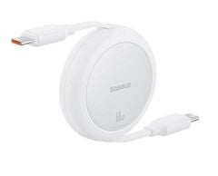 Baseus Free2Draw Mini Geri Çekilebilir Serisi USB-C to USB-C 60W 1m Beyaz Hızlı Şarj Kablosu