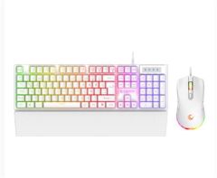 Rampage KM-RX7 FORTUNA V2 Beyaz Gökkuşağı Aydınlatmalı 12800 DPI Optik Mouse Q Gaming Klavye Seti