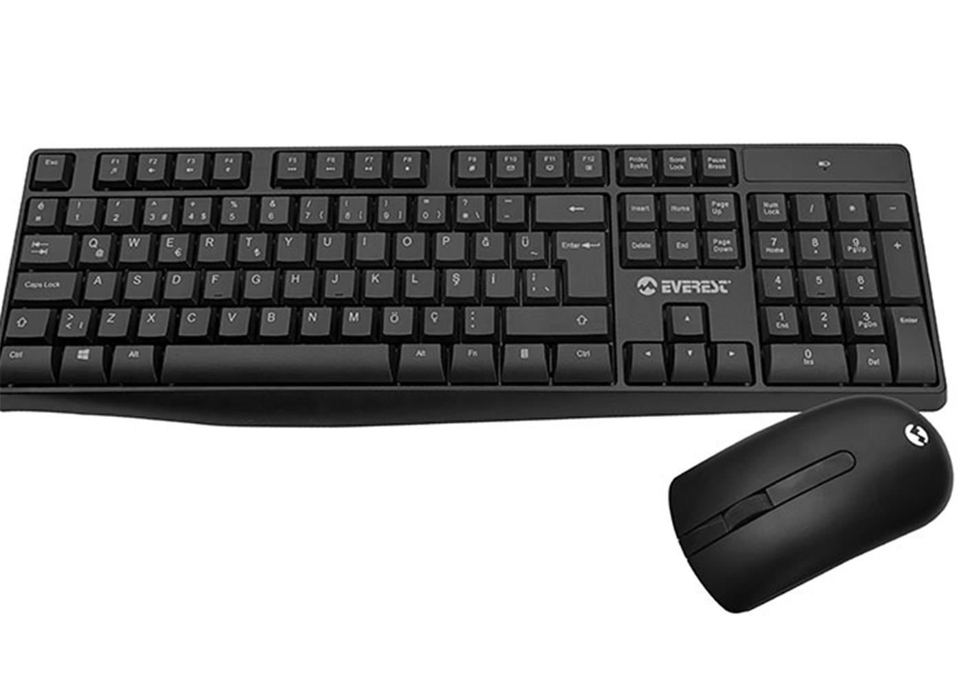 Everest KM-7500 Siyah Kablosuz Multimedya Q Klavye ve Mouse Seti