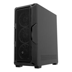 FRISBY FC‑9430G 650W 80+ 4×120 mm RGB Fan Mesh Mid Tower ATX, Micro‑ATX, Mini‑ITX Siyah Gaming Kasa (650 W PSU Dahil, Temperli Cam Yan Panel)