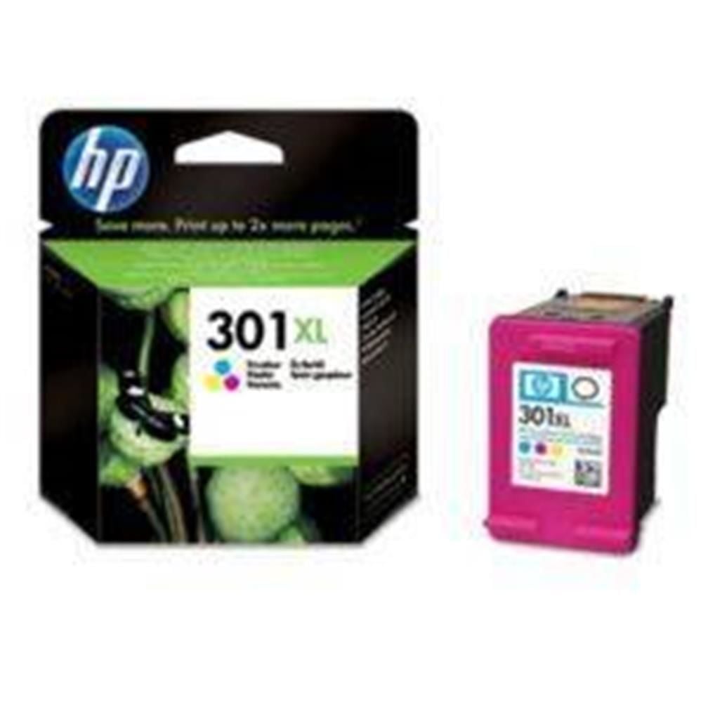 HP 301XL Üç Renkli (Tri-color) Yüksek Kapasiteli Orijinal Mürekkep Kartuşu - 330 Sayfa (CH564EE)