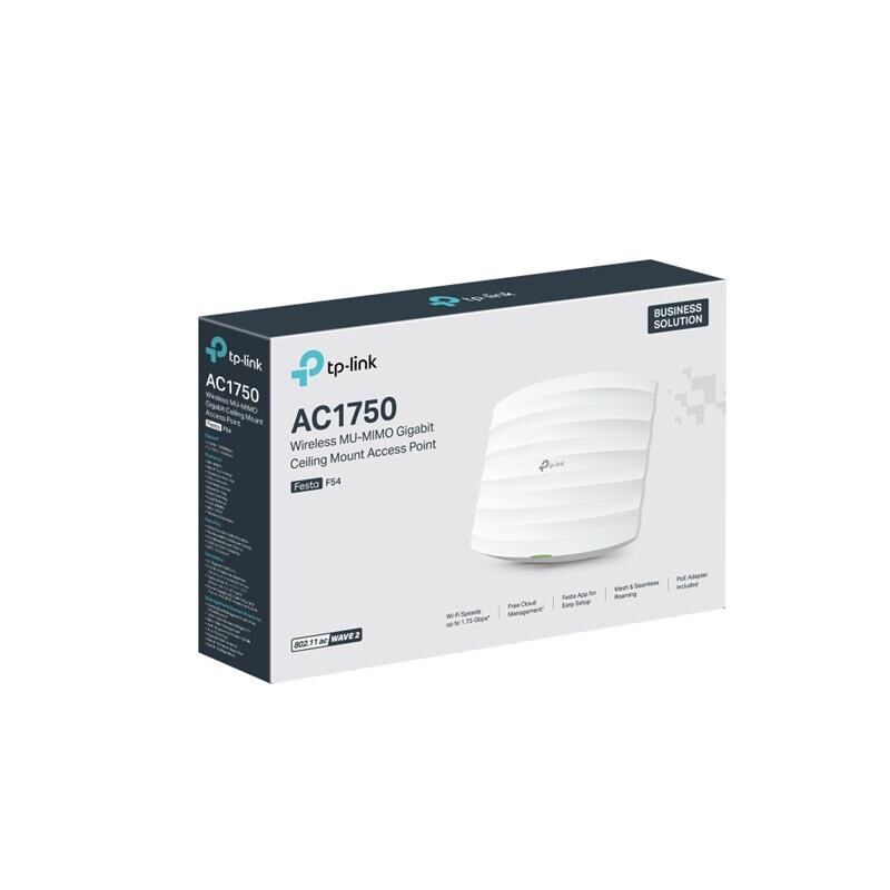 TP-LINK FESTA F52 AC1350 Dual Band 2.4/5GHz 1317Mbps MU-MIMO Gigabit PoE Cloud Yönetilebilir Tavan Tipi Access Point (PoE Adaptörlü)