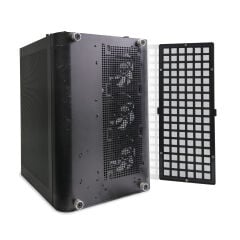 Quadro QX100 EAGLE Pencereli Dahili Led Ekranlı Siyah Oyuncu Kasası (9x RGB Fan Dahil)