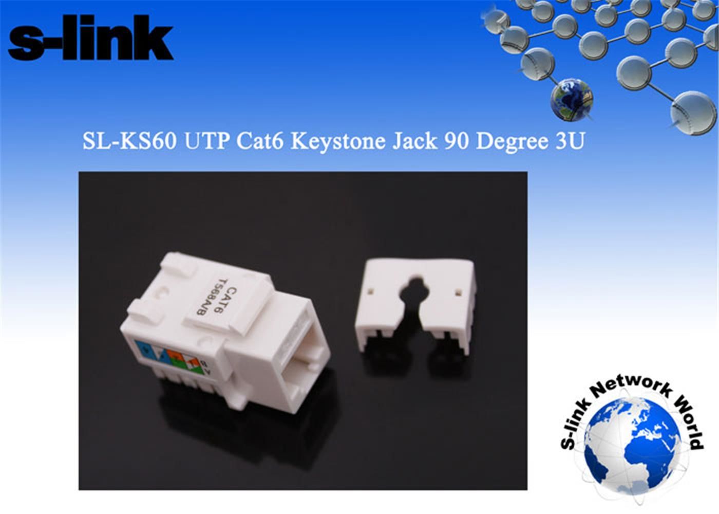 S-link SL-KS60 UTP CAT6 Keystone Jack 3U 90° Derece