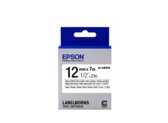 Epson LK-4WBVN Vinil Beyaz Üzeri Siyah 12mm 7Metre Etiket