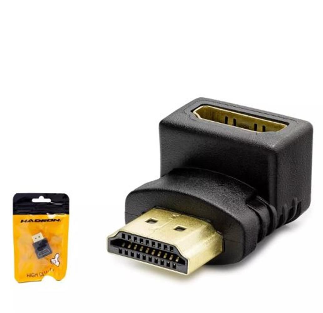 HADRON HDX1258 HDMI (M) to HDMI (F) Adaptör L Tip Siyah