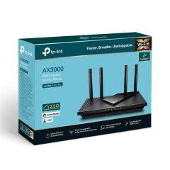 TP‑LINK Archer AX55 Pro AX3000 2402 Mbps + 574 Mbps Dual Band IEEE 802.11ax Wi‑Fi 6 Router, 2× 2.5 Gbps WAN/LAN Port + 3× 1 Gbps LAN, USB 3.0, HomeShield, VPN, Beamforming, 4 Anten Siyah