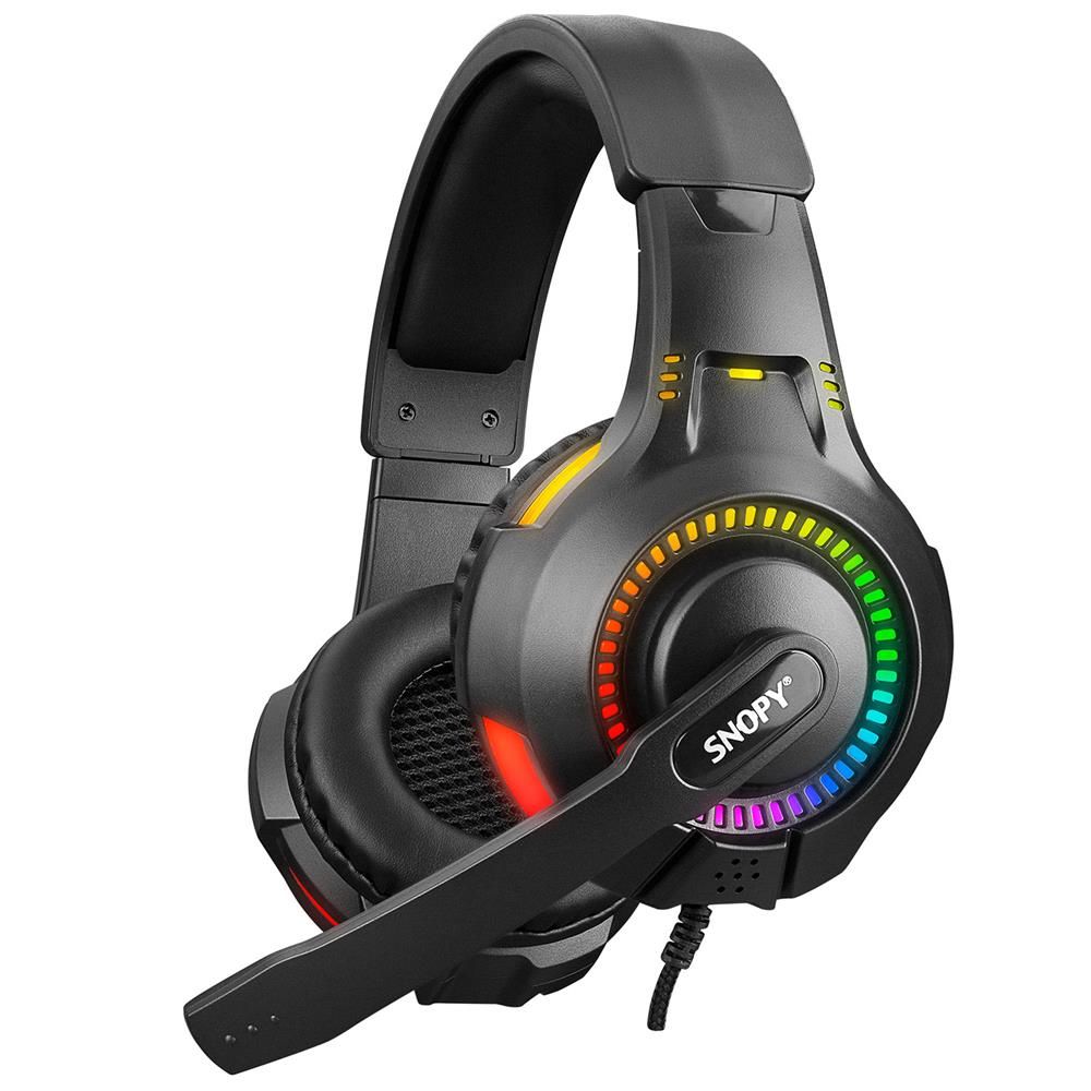 Snopy SN-8800 GAMETIME RGB Işıklı Siyah Gaming Oyuncu Mikrofonlu Kulaklık