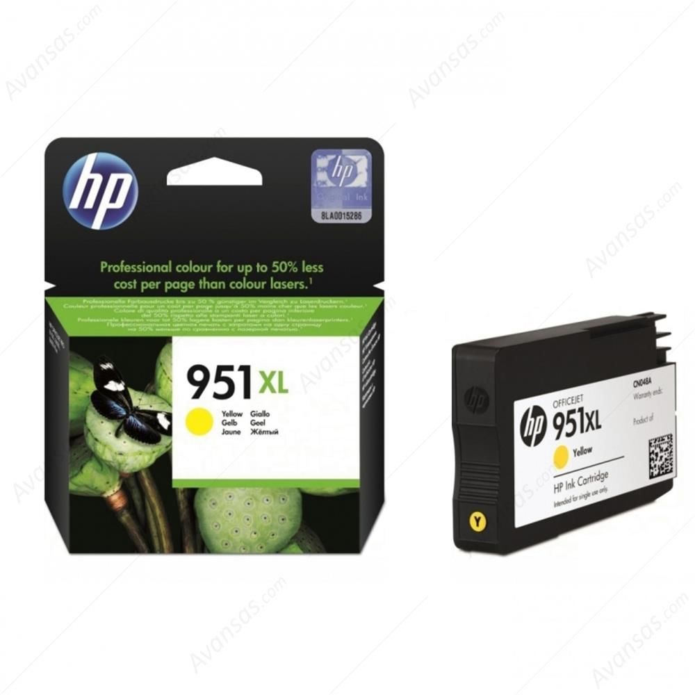 HP 951XL Yellow (Sarı) Yüksek Kapasite Orijinal Mürekkep Kartuşu (CN048AE)