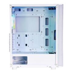 FRISBY CM‑106 650 W 80 Plus Double ARGB Fanlı Beyaz Mesh Ön Panel Midi‑Tower Gaming Kasa Temperli Cam