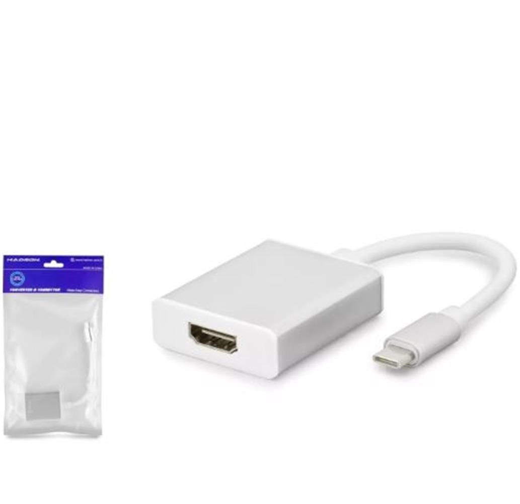 HADRON HDX7760 TYPE-C (M) to HDMI (F) Adaptör Beyaz