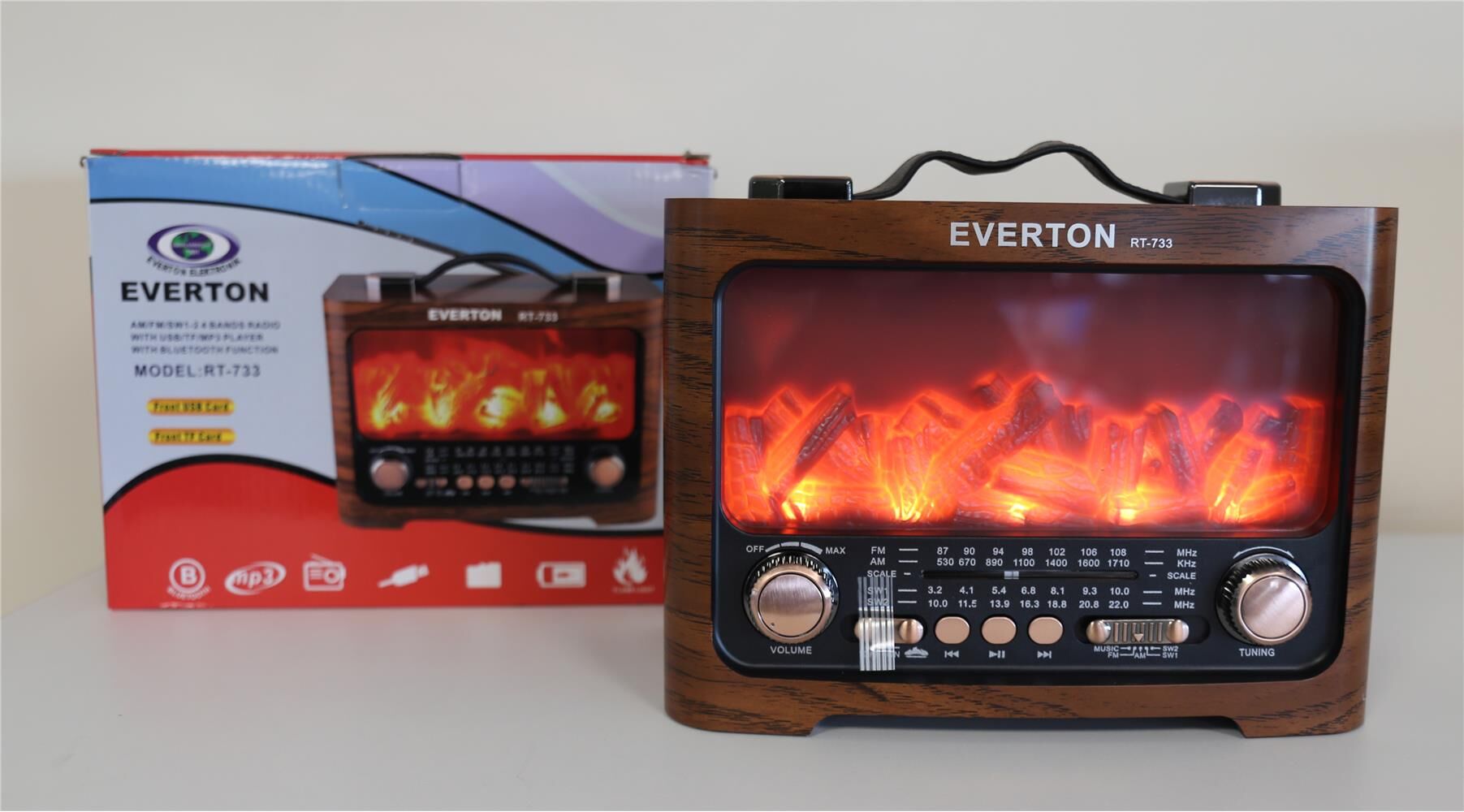 Everton RT-733 Bluetooth FM USB TF AUX Şarjlı Nostaljik Radyo
