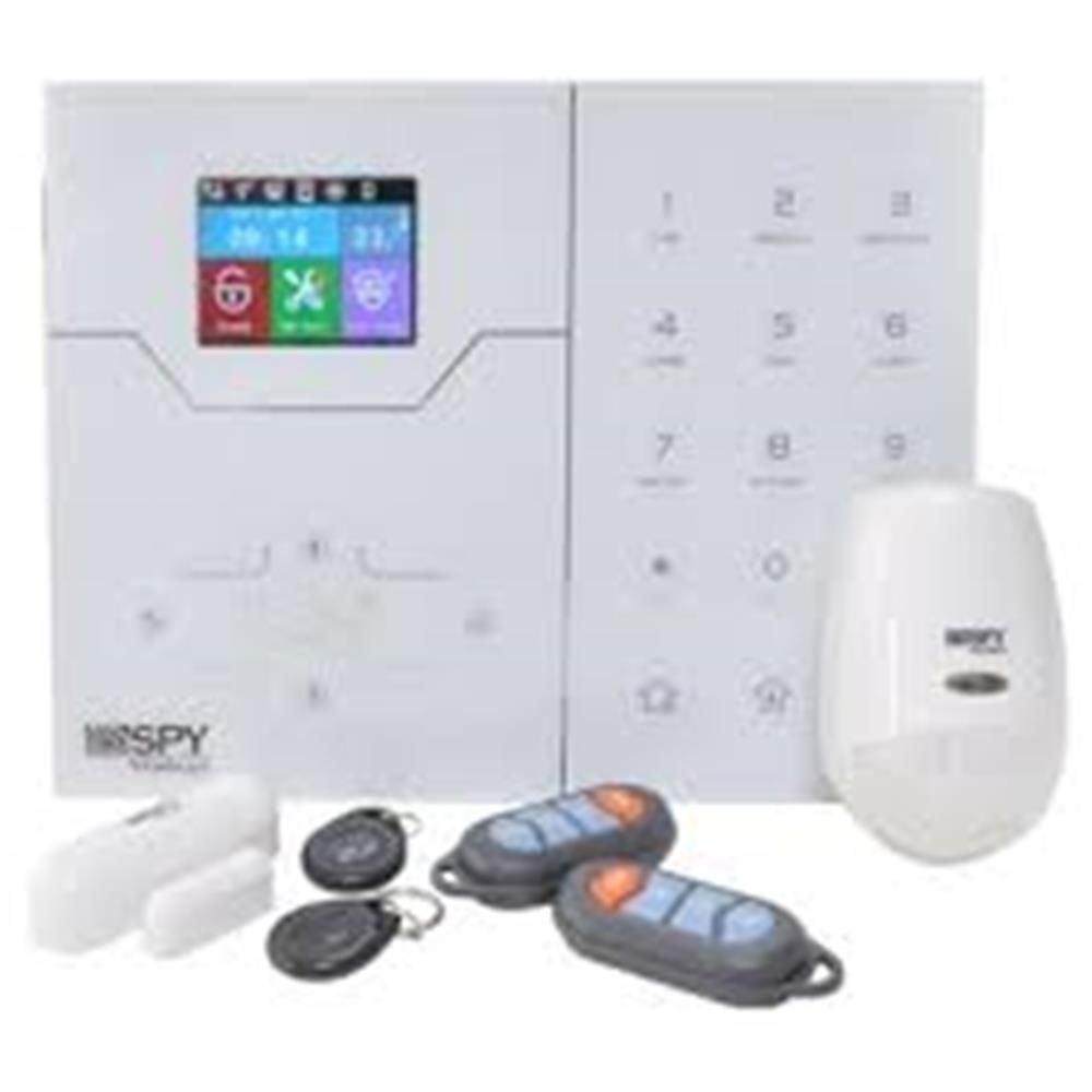 Spy SP‑301WA Kablosuz Alarm Seti – 32 Bölge (32 Kablosuz / 8 Kablolu) LCD Dokunmatik + Network (TCP/IP, Wi‑Fi) + GSM/GPRS Modüllü – 1 PIR, 1 Manyetik Kontak, 2 Kumanda, 2 RFID – 85 dB Dahili Siren – TÜRKİYE Garantili