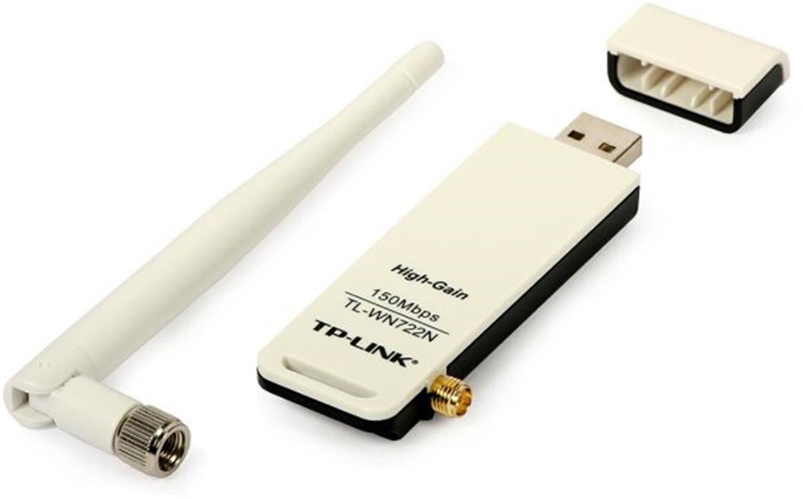 TP-Link TL-WN722N 150 Mbps 2.4 GHz IEEE 802.11n USB 2.0 Kablosuz Adaptör – 4 dBi Çıkarılabilir Anten, WPS Düğmesi, Windows/Mac/Linux Uyumluluk