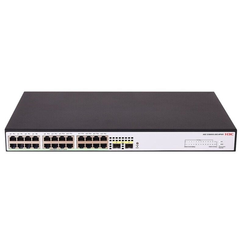 H3C Aolynk S1600V2-18P-HPWR 16 Port Gigabit PoE+ 240W Yönetilebilir Rackmount Switch 2x Gigabit SFP Uplink