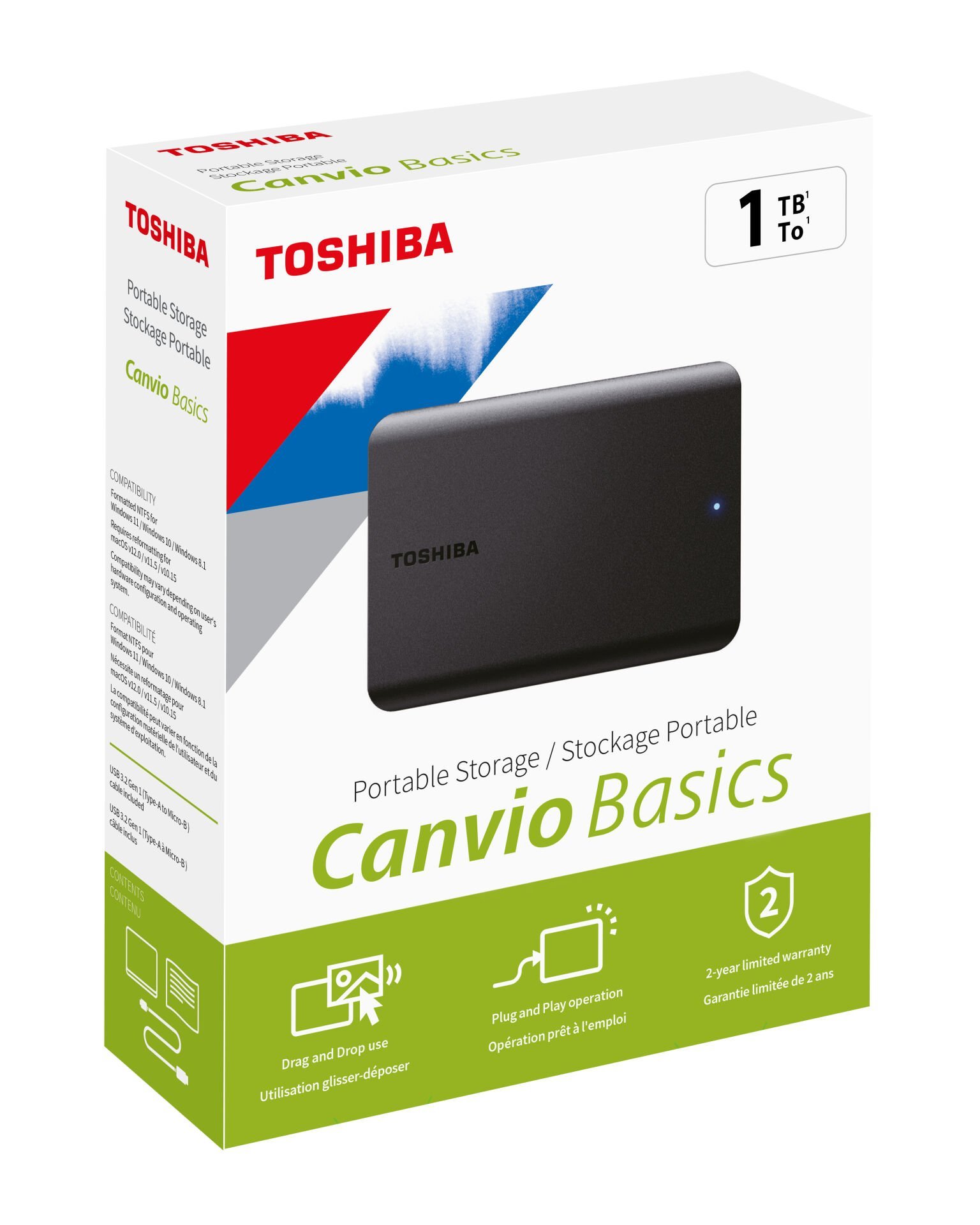 Toshiba Canvio Basics 1TB 2.5'' USB 3.2 Gen1 Taşınabilir HDD