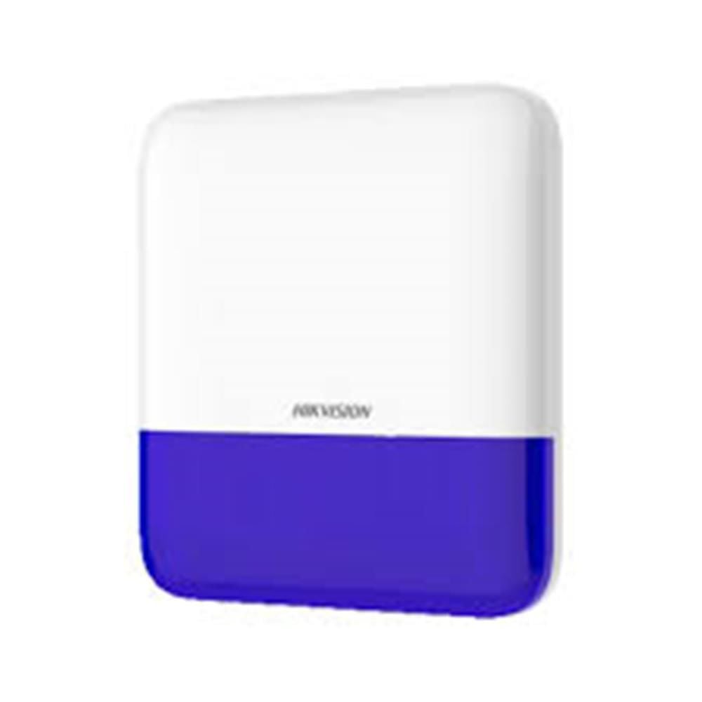 Hikvision DS‑PS1‑E‑WE Kablosuz Dış Ortam Sireni (Mavi Strobe, 868 MHz, 110 dB, AES‑128, IP65)